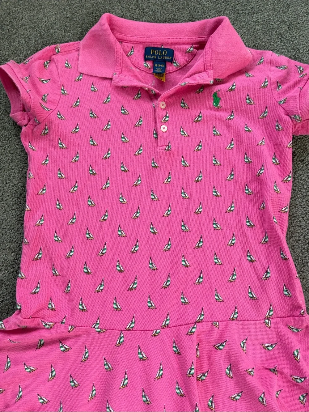 Polo Ralph Lauren Sailboat-Print Stretch Mesh Polo Dress M 8/10